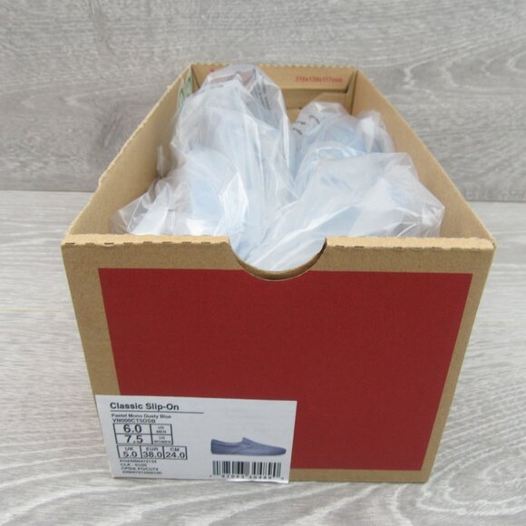 Vans Classic Slip On Pastel Mono Blue Shoes Womens Size 7.5 NEW - Picture 12 of 13